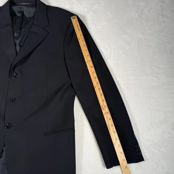 Armani Collezioni Blazer Men Size 44R Black 3-Button Jacket Neiman Marcus Italy